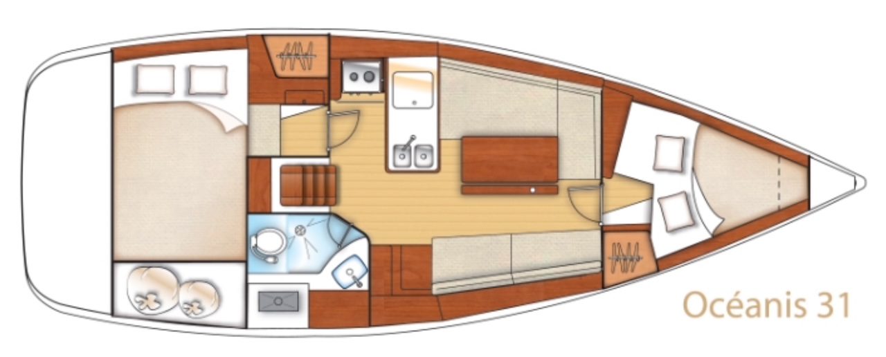 Beneteau Oceanis 31 voilier occasion a vendre Albatre Plaisance Normandie Plan